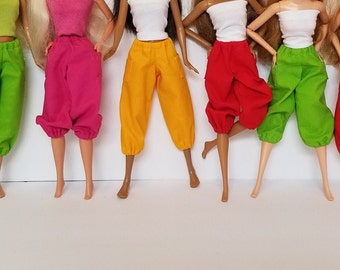 Pretty Cotton Doll Clothes for 1:6 Scale Doll, Modern Style Pants, Assorted Colors available
