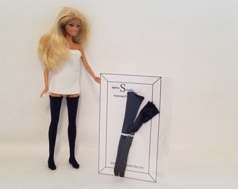 LINGERIE BARBIE DOLL HALLOWEEN FUN BLACK OPAQUE STOCKING PANTYHOSE ACCESSORY