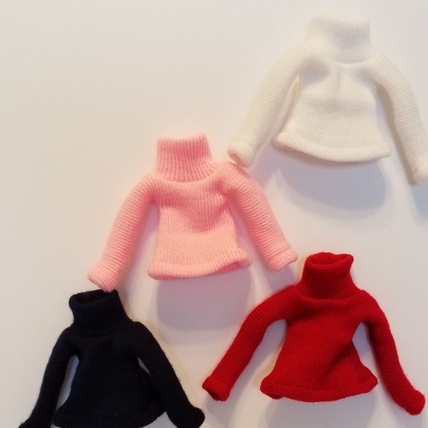 Turtleneck Sweater, Turtleneck Sweater for 12 in Fashion Dolls in a variety of colors,  fits Regular and Curvy Fashion Dolls