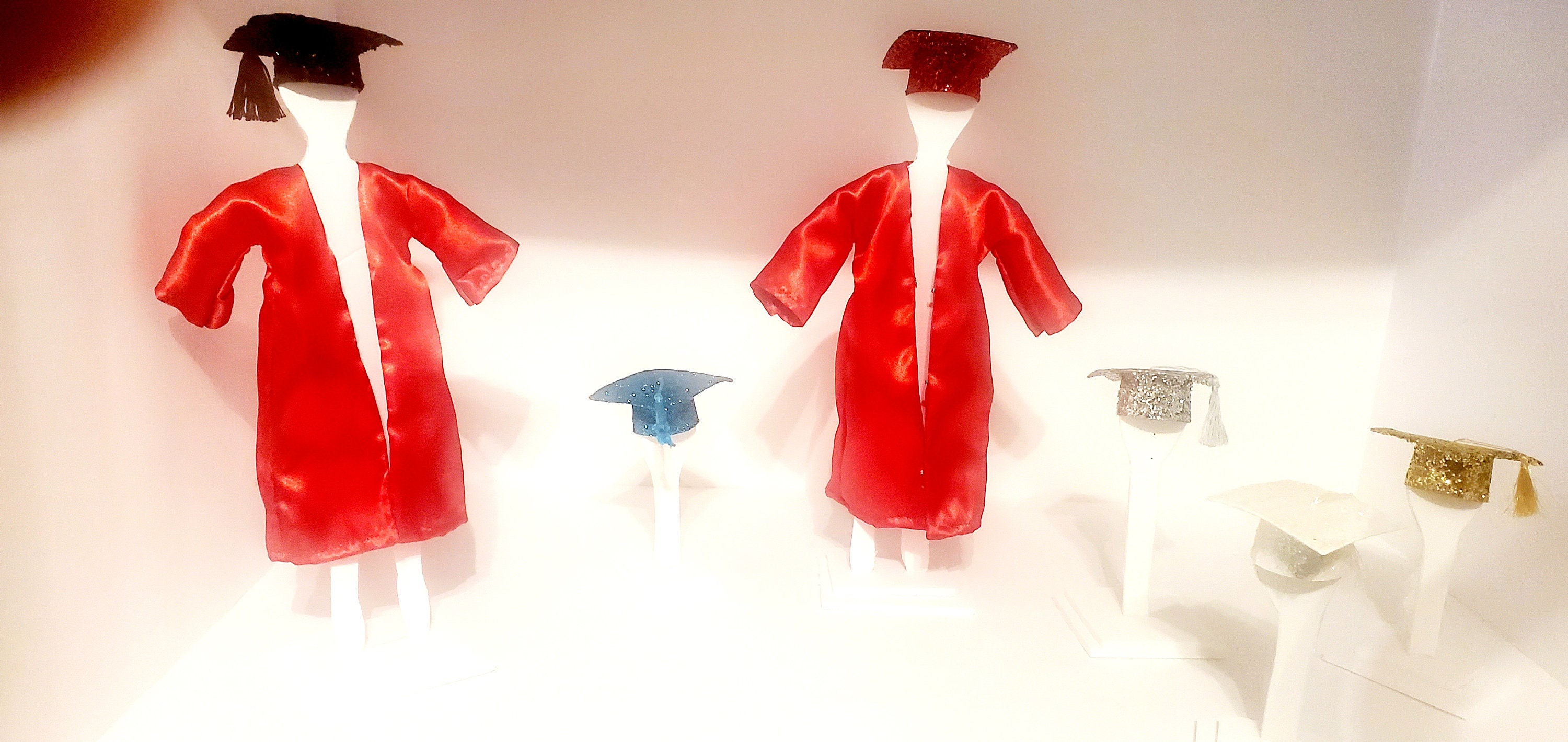 Dollhouse Miniature Graduation Gown w/ Cap 