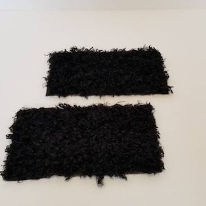 Black Shaggy Rug, Doll House Accessory, 1:6 Scale Doll Miniature Rugs