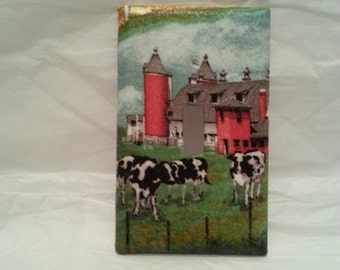 Placa de interruptor de luz de granja, granero campestre y vacas