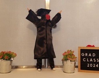 Graduation Cap and Gown for Fashion Dolls and Action Figures