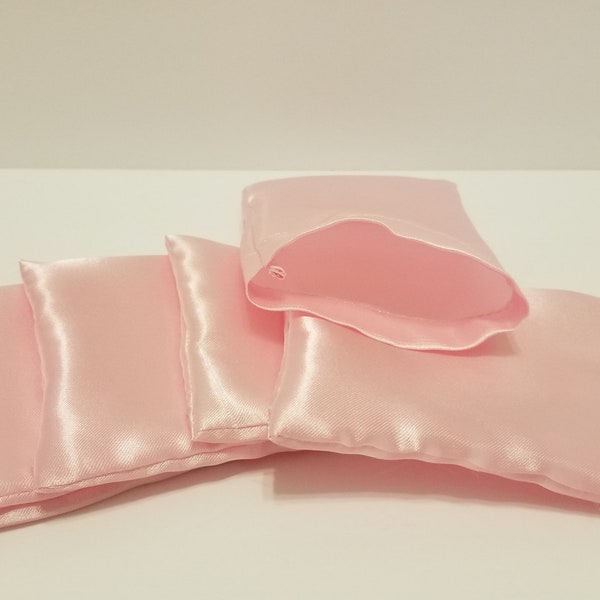 Handmade Miniature Satin Pillow Case for Doll Bed, Pink Satin Pillow Cover, Made to order Pillowcase in other colors