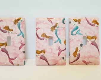 Mini Mermaid Light Switch Cover, Handmade Fabric Plate