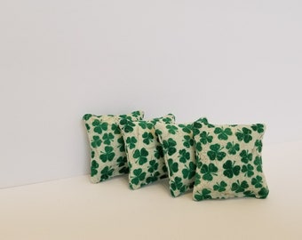 Almohada de muñeca de trébol, almohada del Día de San Patricio con destellos, 1 o juego de 4