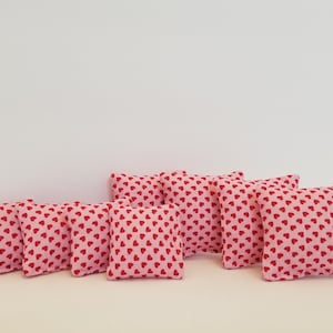 Handmade Square Pillow for 12 inch Fashion Doll, Valentine Miniature Pillow in Various sizes