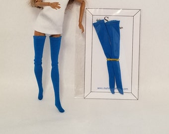 Modepuppe Oberschenkel Hohe Strümpfe, Easy On, Türkis Blau