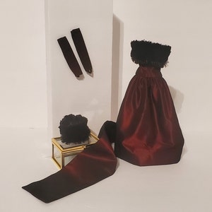 Disfraz para tu muñeca de moda de 12 pulgadas, vestido, estola, guantes sin dedos y sombrero