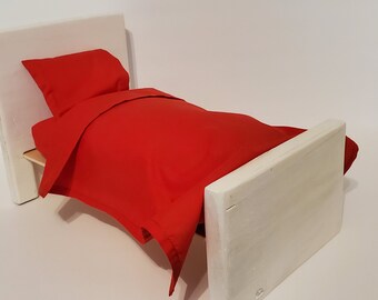 Funda de almohada para cama de muñecas: Tela de algodón, costuras francesas - Colores surtidos