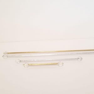 Miniature Dollhouse Curtain Rod with Crystal Beads: Adjustable Length
