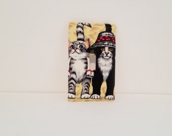 Strand Katzen Stoff Lichtschalter Abdeckung, Handgefertigte Kitty Dekor