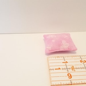 Mini Pink Pillow, 16 scale Throw Pillow, Accessory for doll house