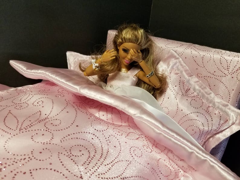 Pink Doll Quilt Barbie Pink Satin Blanket Pink Barbie Quilt Etsy