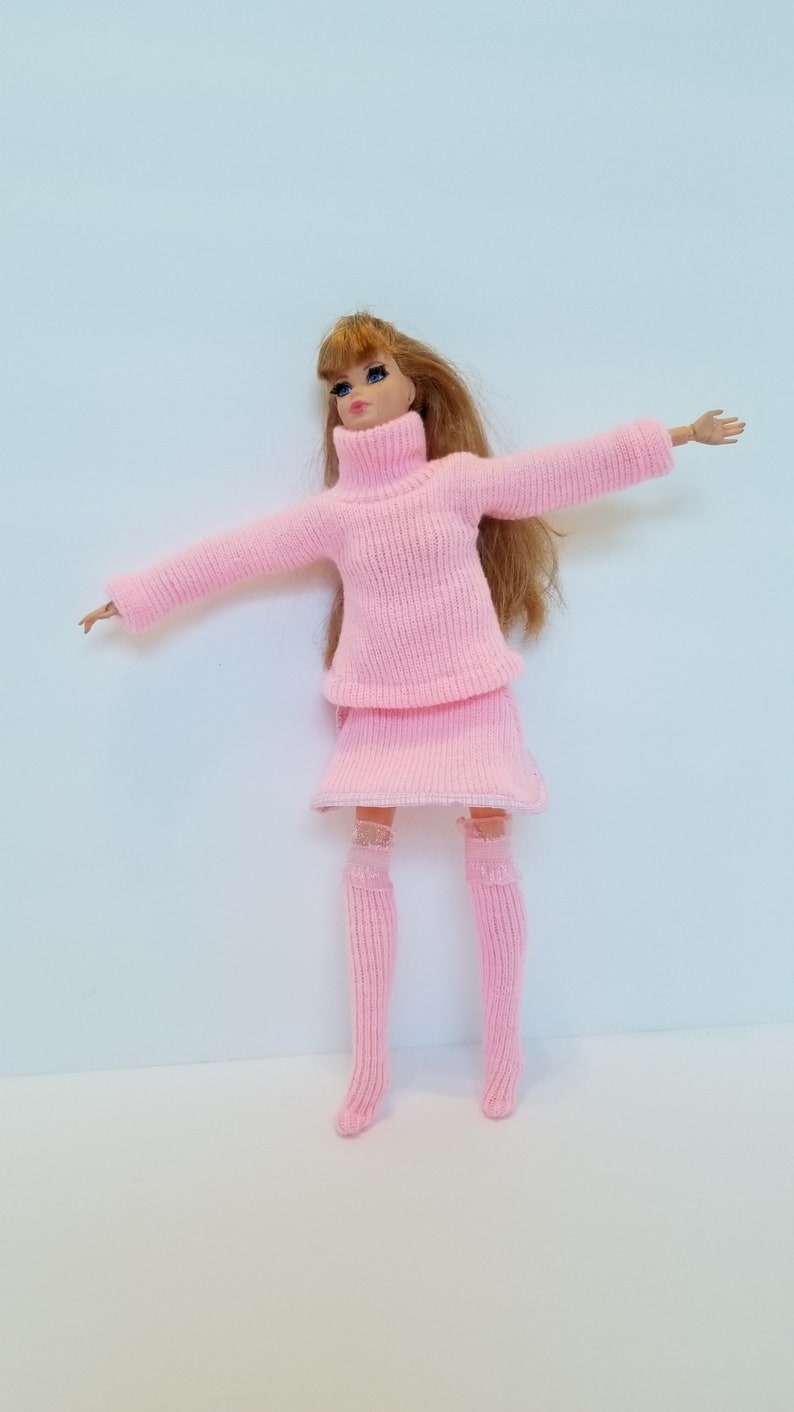 Barbie Knit Sweater Set PINK SWEATER and SKIRT Set Doll | Etsy