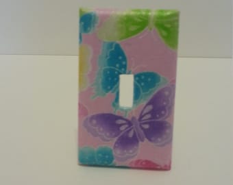 Cubierta de placa de interruptor con mariposa brillante, decoración de habitación