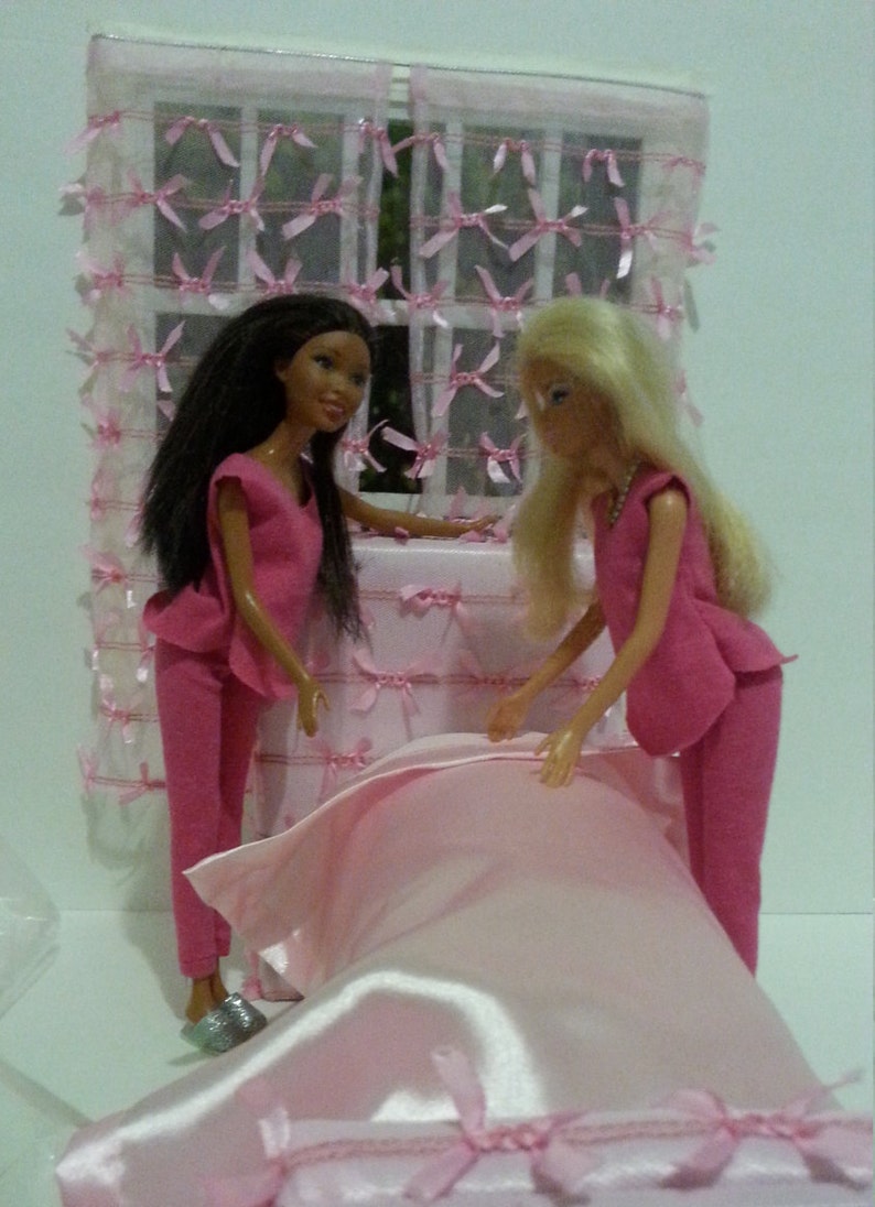 Doll Sheet Handmade Sheet Set Barbie Doll Bed Sheet Barbie Etsy