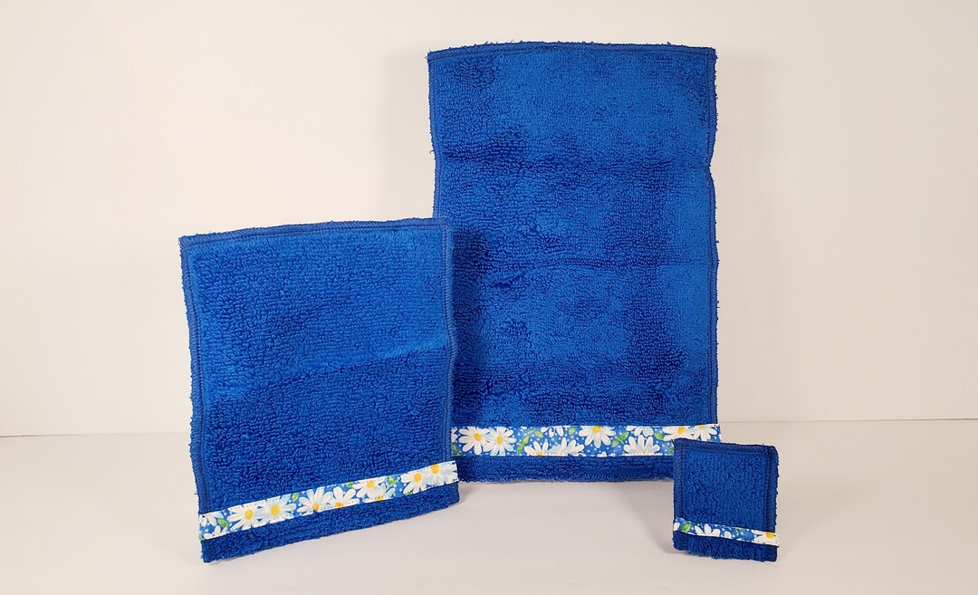 Long Miniature Towel Setblue Towel Setdecorative Towel Etsy