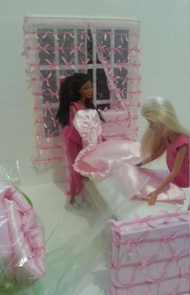 Doll Sheet Handmade Sheet Set Barbie Doll Bed Sheet Barbie Etsy