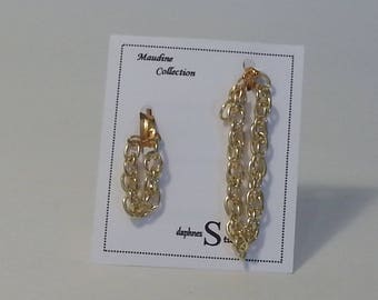 Conjunto de joyería para muñeca de moda de 12 pulgadas, collar y pulsera dorados