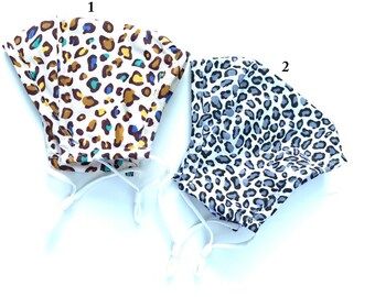 Cheetah Print Face Mask w/Carbon Filter Pocket, Leopard Adjustable Cotton/Cloth Fabric Washable, Reusable Adult Face Mask/Cover Animal Print