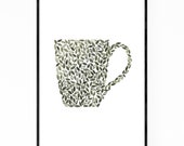Floral Wall Art, Floral Art Print, Floral Poster, Botanical Wall Art, Botanical Print, Botanical Poster, Coffee Gift, Coffee Wall Art