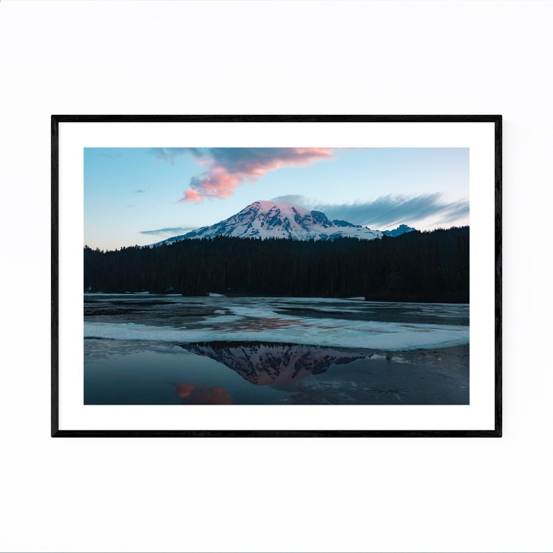 Mount Rainier Print Mt Rainier Wall Art Washington Print Etsy