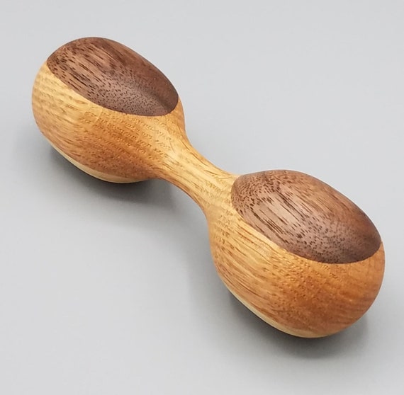 wood turned baby rattle