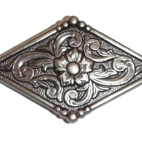 Western Leathercraft Diamond Concho Antique Silver 2 1/2" x  1 1/2"  C177