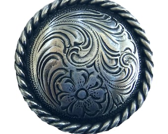 Round Rope Edge Concho Antique Silver Size 1 1/2" C132
