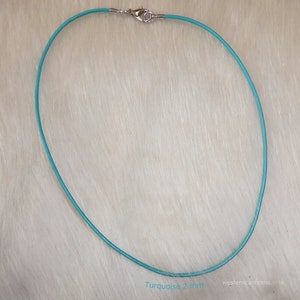 Leather Cord Turquoise Smooth finish Necklace 2 MM - Sizes 14&quot;-28&quot;