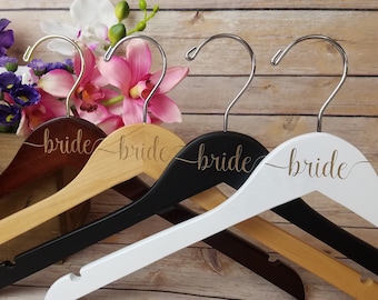 Engraved Wedding Hanger, Bride Hanger, Bridesmaid Gift Hangers, Bridal Party, Wedding Dress Hanger, Personalized Wedding Hanger, Bride Gift