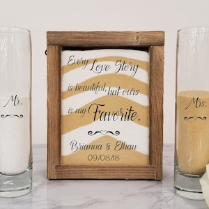 Rustic Unity Sand Ceremony Set Shadow Box, Unity Candle Alternative for Barn Wedding, Rustic Wedding, Country Wedding, or Woodlands Wedding