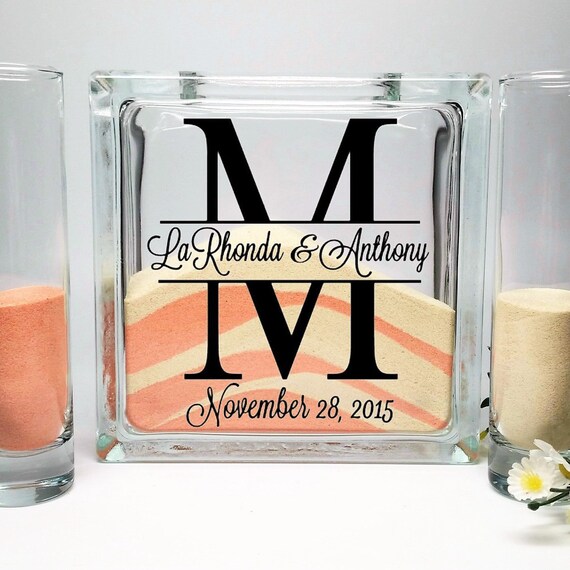 Monogram Unity Sand Set Wedding Sand Set Unity Sand Ceremony Set Etsy