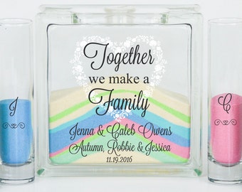 Blended Family Wedding Sand Ceremony Kit, Unity Candle Alternative, Together We Make a Family, Blended Family Wedding Gift