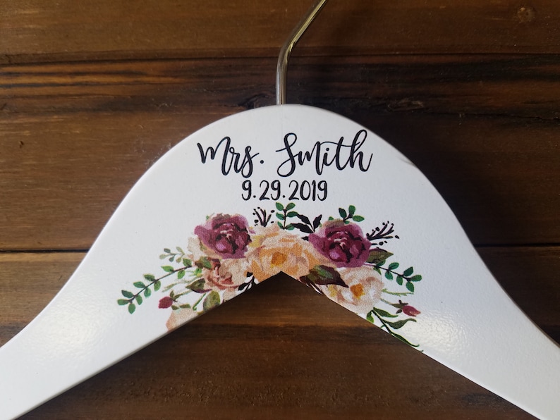 Bridesmaids or Flower Girl Bridesmaids and Flower Girl Personalized Wedding Dress Hangers for Bride Gift for Bride Wedding Shower Gift