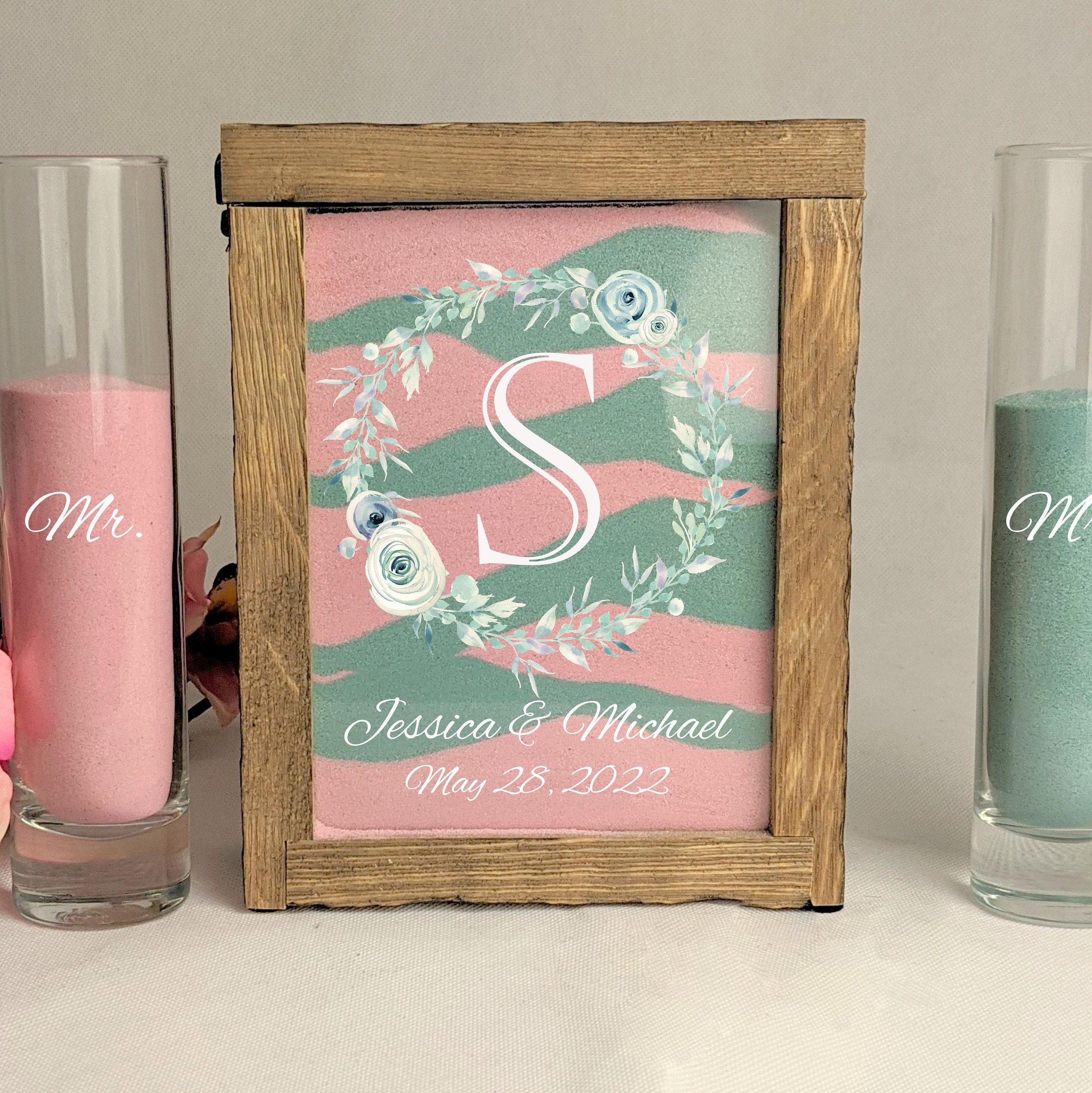 Rustic Barn Wood Unity Sand Ceremony Shadow Box Set, Unity Candle Alternative for Traditional Church, Outdoor, Garden or Backyard Wedding