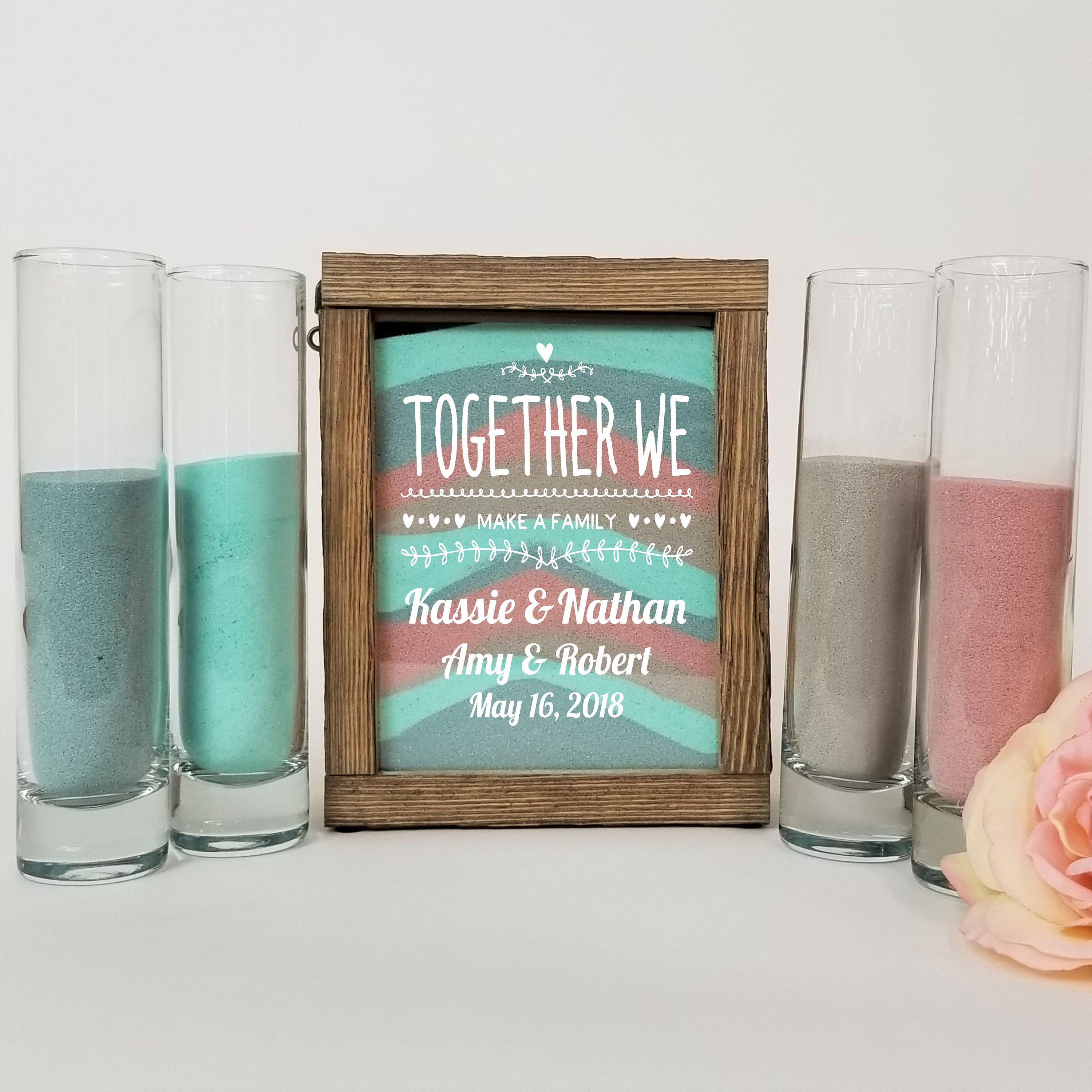 Sand Ceremony Set for Blended Family Rustic Wedding Shadow Box