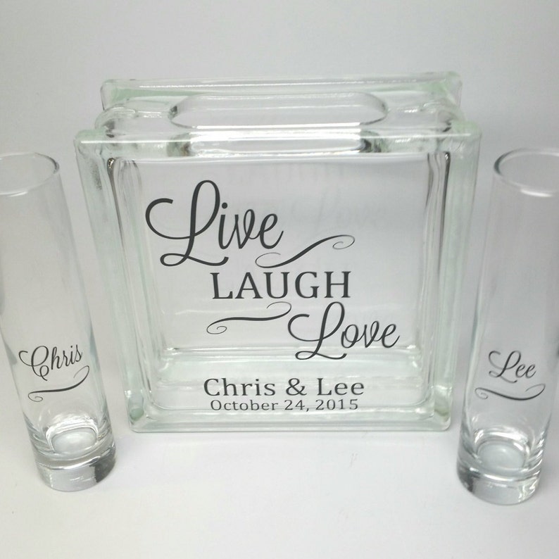 Live Laugh Love Unity Sand Ceremony Set, Wedding Sand Ceremony Set, Unity Sand Set, Unity Candle Set, Beach Wedding Decor, Wedding Ceremony image 1