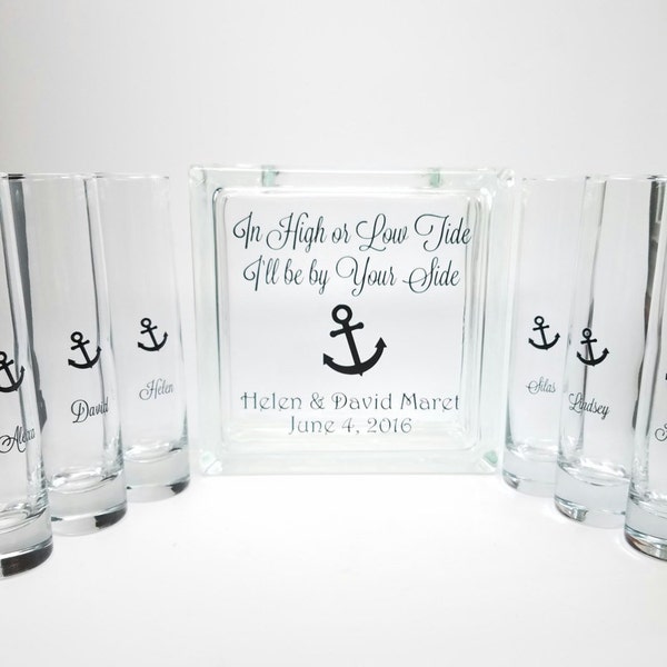 Blended Family Sand Ceremony Set, Unity Candle Alternative, In High Or Low Tide, Beach Wedding Decor, Nautical Wedding Theme