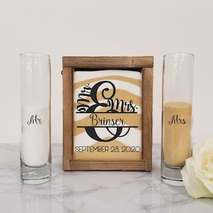 Rustic Unity Sand Ceremony Set Shadow Box, Unity Candle Alternative for Barn Wedding, Rustic Wedding, Country Wedding, or Woodlands Wedding