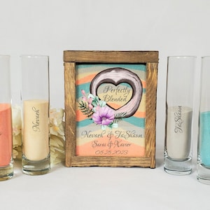 Blended Family Sand Set for Wedding, Rustic Shadow Box Unity Sand Ceremony Kit, Unity Candle Alternative, Barn, Outdoor or Church Wedding