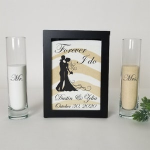 Personalized Wedding Sand Ceremony Shadow Box or Set, Unity Sand Ceremony Frame, Sand and Pouring Vases Optional