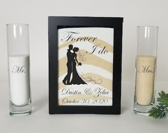 Personalized Wedding Sand Ceremony Shadow Box or Set, Unity Sand Ceremony Frame, Sand and Pouring Vases Optional