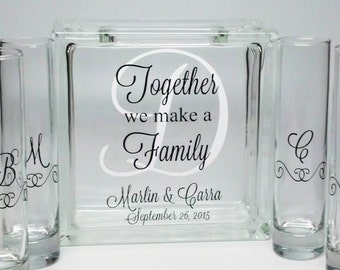 Blended Family Sand Ceremony Set, Unity Candle Alternative, Together We Make a Family, Beach Wedding Decor, Blended Family Wedding Theme