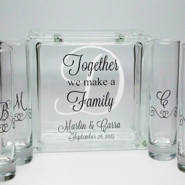 Blended Family Sand Ceremony Set, Unity Candle Alternative, Together We Make a Family, Beach Wedding Decor, Blended Family Wedding Theme