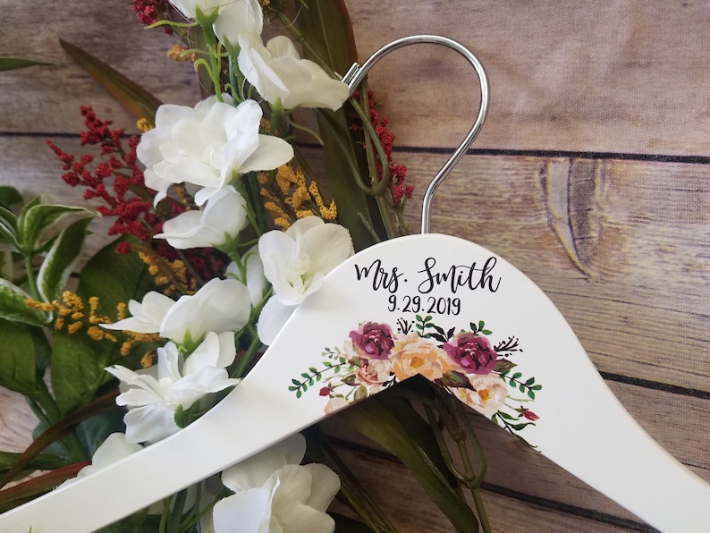 Bridesmaids or Flower Girl Bridesmaids and Flower Girl Personalized Wedding Dress Hangers for Bride Gift for Bride Wedding Shower Gift