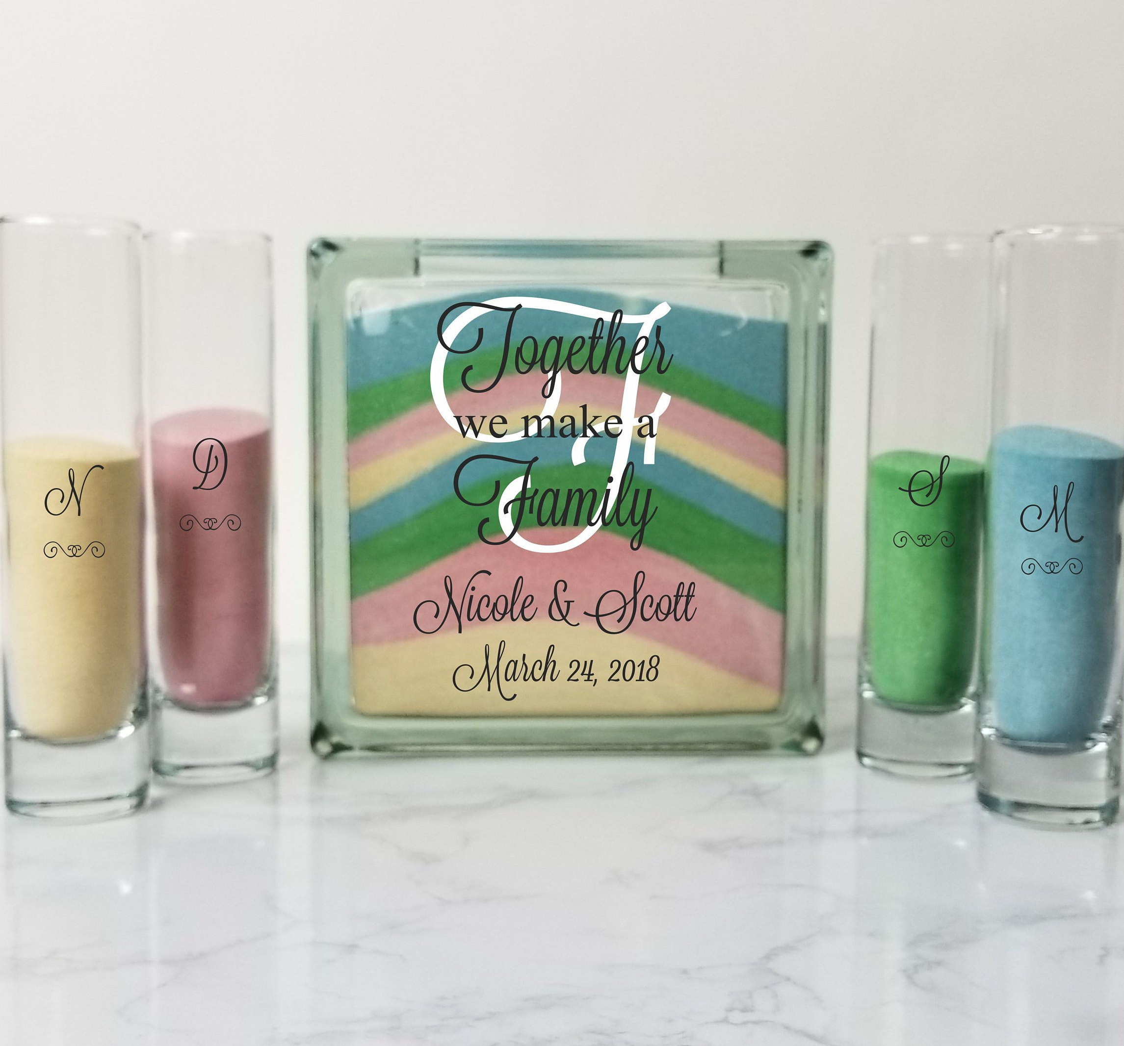 Blended Family Sand Ceremony Set Unity Candle Alternative Etsy