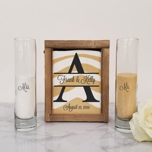 Rustic Unity Sand Ceremony Set Shadow Box, Unity Candle Alternative for Barn Wedding, Rustic Wedding, Country Wedding, or Woodlands Wedding