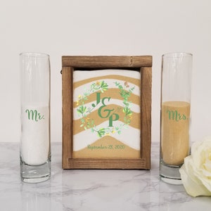 Rustic Unity Sand Ceremony Set Shadow Box, Unity Candle Alternative for Barn Wedding, Rustic Wedding, Country Wedding, or Woodlands Wedding